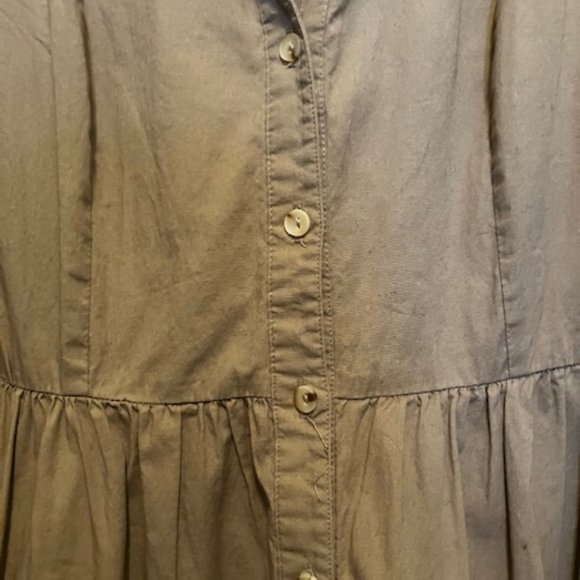 Smart and Simple Olive Drab Dress With Pockets - Picture 4 of 8